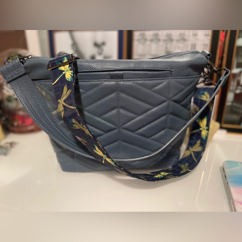 NWOT Lug VL Flare XL crossbody / shoulder bag with 2 straps in slate blue NEW! - Picture 2 of 16